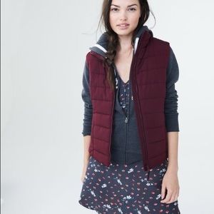 Womens Solid Full-Zip Puffer Jacket